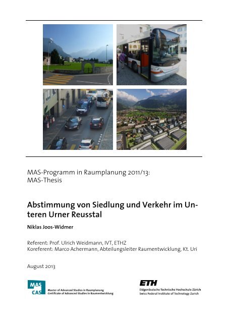 Abstimmung von Siedlung und Verkehr im Unteren Urner Reusstal