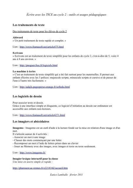 Ecrire Avec Les Tice Au Cycle 2 Outils Et Usages Pedagogiques Les Ecrire Avec Les Tice Au Cycle 2 Outils Et Usages Pedagogiques Les