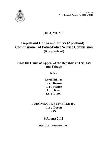 Gopichand Ganga and others - Judicial Committee of the Privy Council