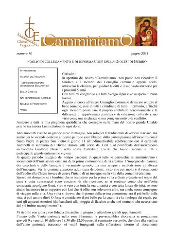Carissimi, in apertura del nostro Ã¢Â€ÂœCamminiamoÃ¢Â€Â non ... - Webdiocesi