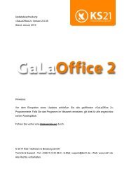 GaLaOffice Updatebeschreibung - KS21 Software & Beratung GmbH