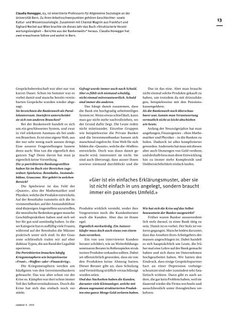 Nr. 8 / August 2010 - Karrierewege (PDF, 5407 kb) - KV Schweiz