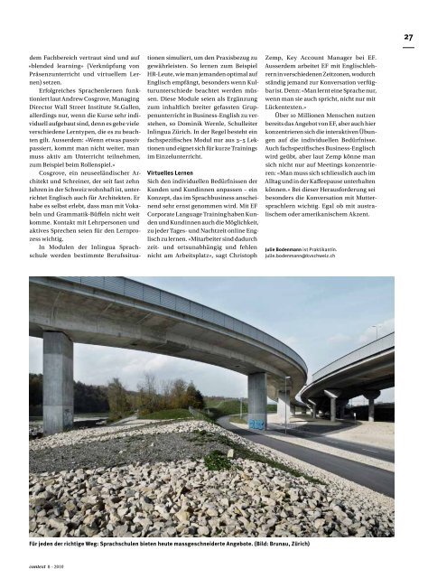 Nr. 8 / August 2010 - Karrierewege (PDF, 5407 kb) - KV Schweiz