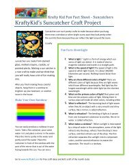 Krafty-Kid Suncatcher Fun Fact Sheet Sample