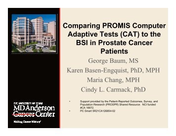 Comparing PROMIS Computer Adaptive Tests to the BSI in Prostate ...