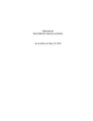 TRIANGLE FRATERNITY REGULATIONS As in effect on ... - Panix