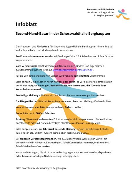 Infoblatt zum Warenverkauf - foerderverein-berghaupten.de