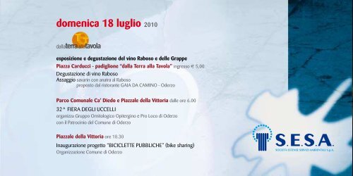 ODERZO dal 16 al 26 luglio 2010 - Eventi e sagre