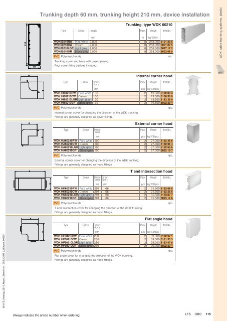 LFS Cable routing systems - OBO Bettermann