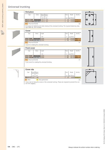 LFS Cable routing systems - OBO Bettermann