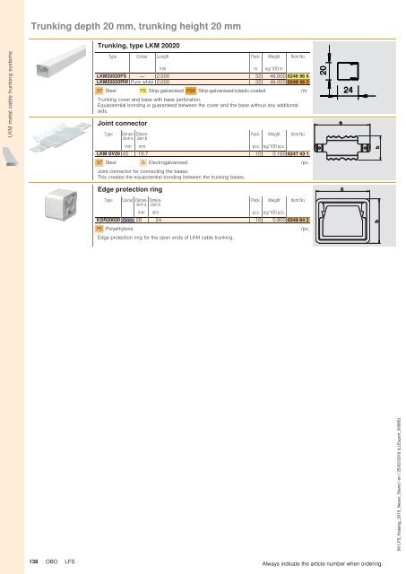 LFS Cable routing systems - OBO Bettermann