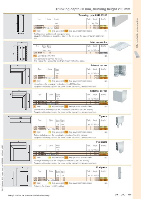 LFS Cable routing systems - OBO Bettermann