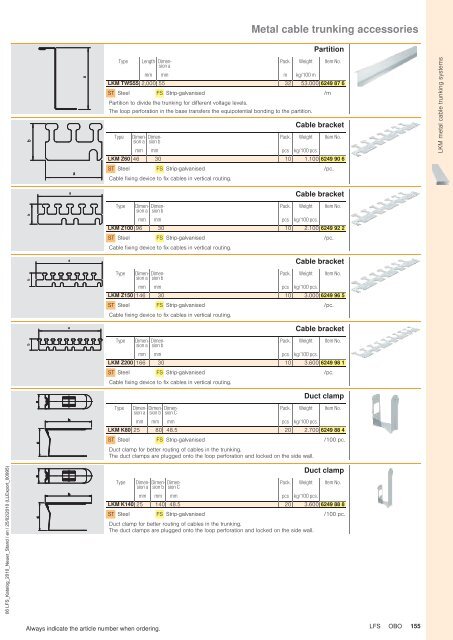 LFS Cable routing systems - OBO Bettermann