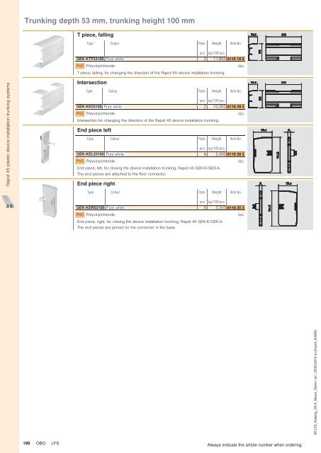 LFS Cable routing systems - OBO Bettermann