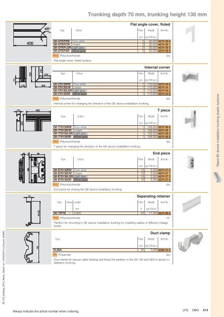 LFS Cable routing systems - OBO Bettermann