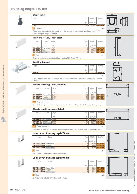 LFS Cable routing systems - OBO Bettermann