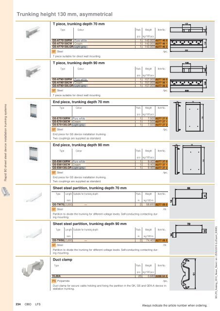 LFS Cable routing systems - OBO Bettermann