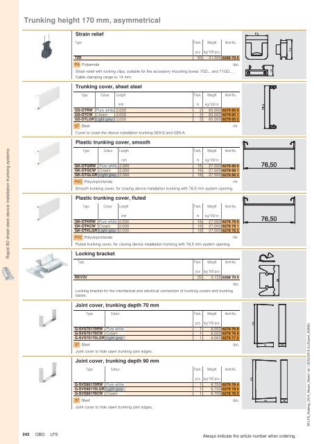 LFS Cable routing systems - OBO Bettermann