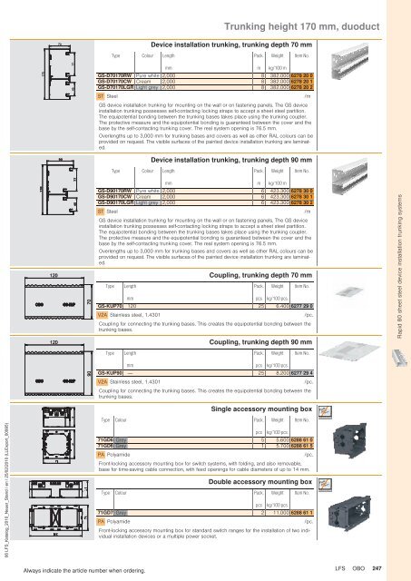 LFS Cable routing systems - OBO Bettermann