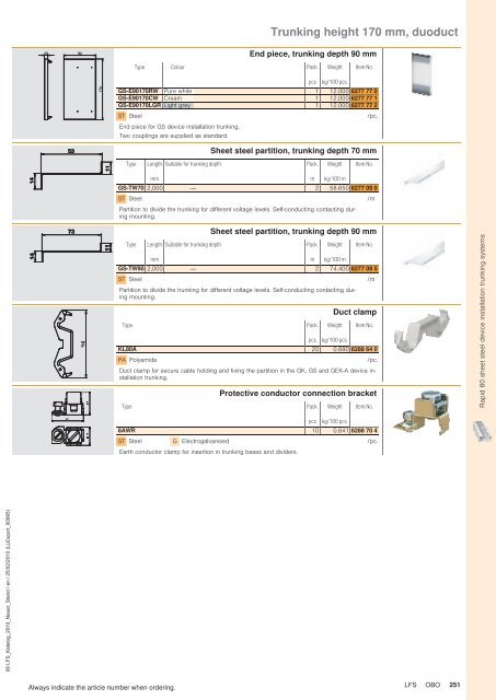 LFS Cable routing systems - OBO Bettermann