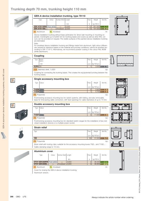 LFS Cable routing systems - OBO Bettermann