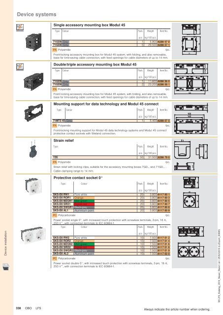 LFS Cable routing systems - OBO Bettermann