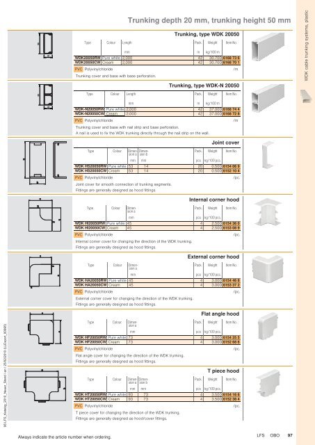 LFS Cable routing systems - OBO Bettermann