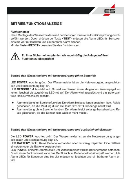 Warnlampe Absperrventil Hupe Hochwasser Kellerschacht Heizung ...