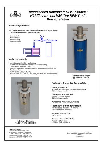 KÃ¼hlfalle â€“ KÃ¼hlfinger Typ KF54V.cdr - KGW Isotherm