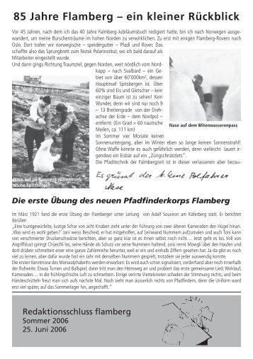 85 Jahre Flamberg – ein kleiner Rückblick - Pfadi Flamberg