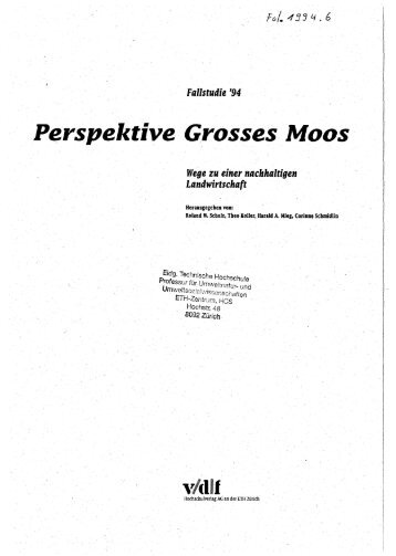 Perspektive Grosses Moos - ETH Zurich - Natural and Social ...