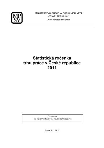 StatistickÃ¡ roÄenka trhu prÃ¡ce v ÄeskÃ© republice 2011 - Ministerstvo ...