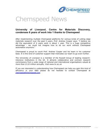 Read how! - Chemspeed