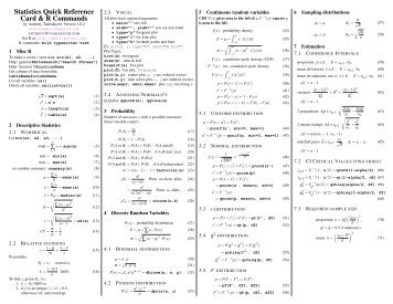 Equation Sheet & R Commands - Anthony Tanbakuchi