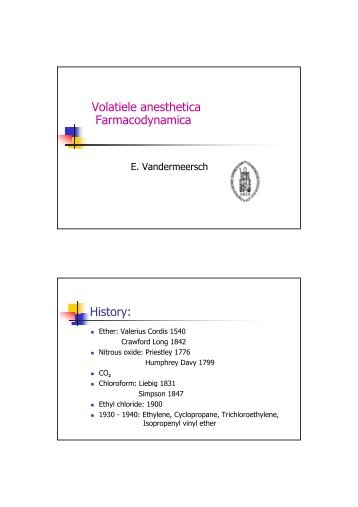 Farmacologie van de inhalatie-anesthetica