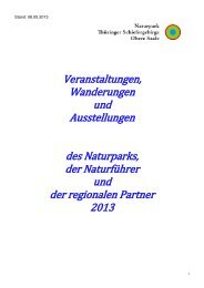 Veranstaltungen für 2013 - Naturpark Thüringer Schiefergebirge ...