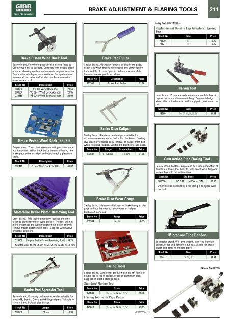 AUTOMOTIVE Contents - Gibb Tools