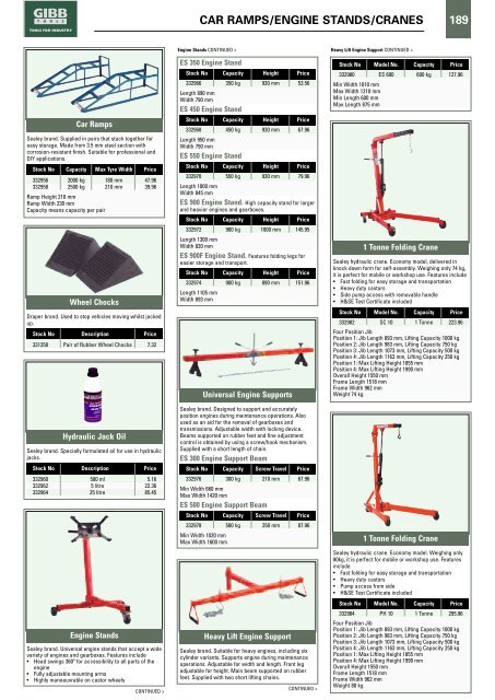 AUTOMOTIVE Contents - Gibb Tools