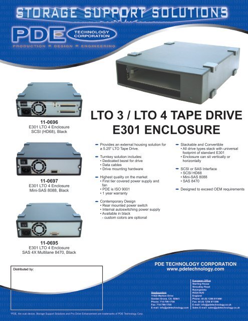 LTO 3 / LTO 4 TAPE DRIVE E301 ENCLOSURE - Storesys