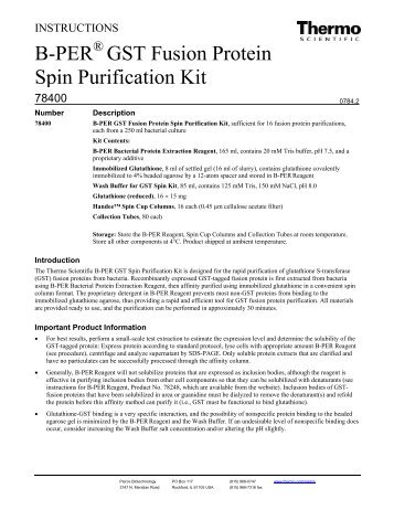 B-PER GST Fusion Protein Spin Purification Kit - Pierce