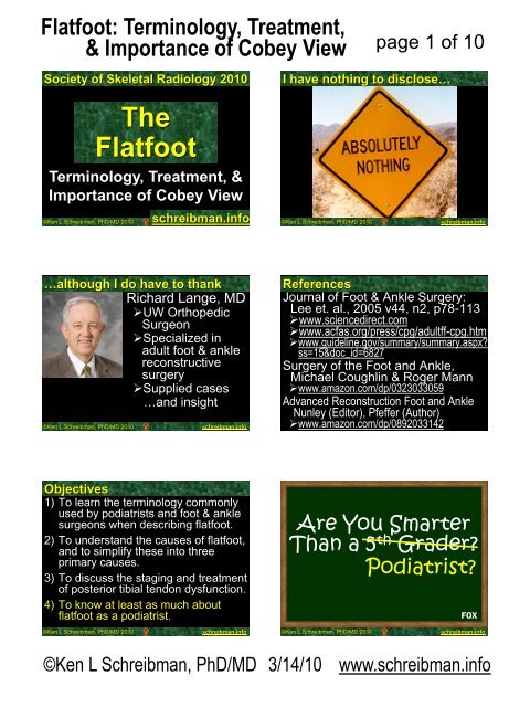 Adult Acquired Flatfoot Deformity - Department of Radiology