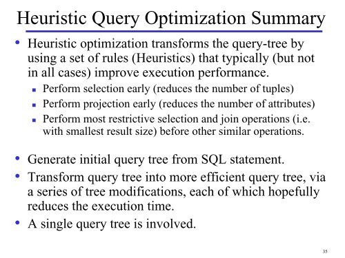 Query Processing and Optimization