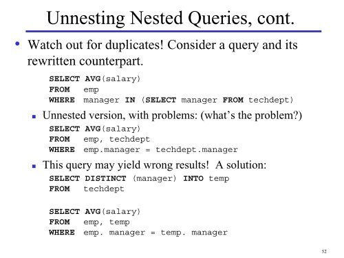 Query Processing and Optimization