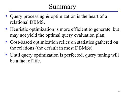 Query Processing and Optimization