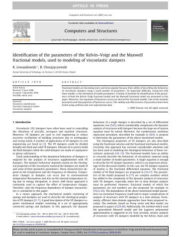 Identification of the parameters of the Kelvinâ€“Voigt and the Maxwell ...