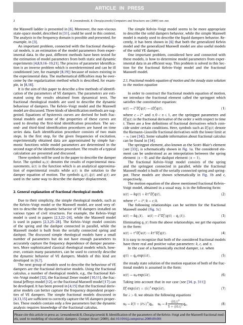 Identification of the parameters of the Kelvin–Voigt and the Maxwell ...