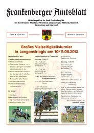 Amtsblatt der Stadt Frankenberg - Nr. 21/15 vom 09.08.2013
