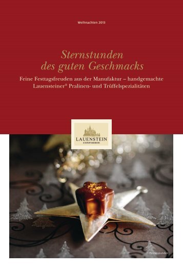 KATALOG Lauenstein Schokoladen, Pralinen und Adventskalender