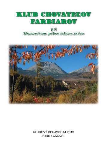 Spravodaj Klubu chovateÄ¾ov farbiarov - Klub chovateÄ¾ov farbiarov