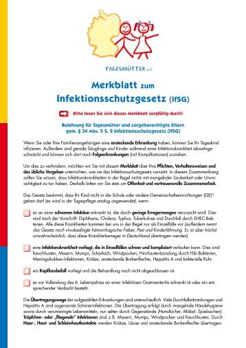 Merkblatt zum Infektionsschutzgesetz (lfSG) - tagesmuetter-verein.de